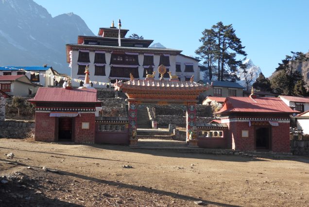 Tengboche with Helicopter