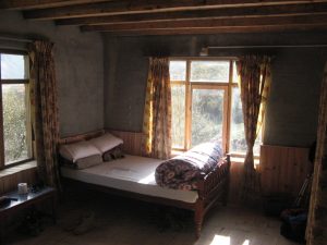 Bed in a cozy Tea House in Nepal