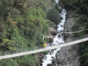 Bridge on the way in Langtang Trek
