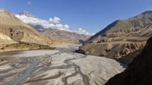 Desert-like terrain in Upper Mustang